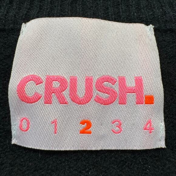 CRUSH Cashmere Knit Pullover Sweater Buttoned Neckline Women's Size 2 (M) Black - Picture 7 of 10